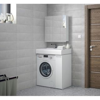 Комод-тумба под раковину для стиральной машины Corozo Лео 80/20 белый SD-00000782